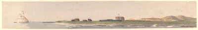 559 [Gezicht op fort Kenau Hasselaar, met links de Nolledijk]