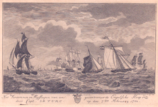575 Het verooveren en wegsleepen van geconvooieerde Engelsche Sloep door Capt. Le Turc op den 7den February 1782