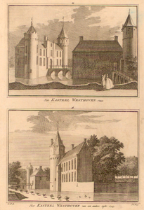 601 1. Het kasteel Westhoven. 1743. 2. Het kasteel Westhoven van een andere zijde. 1743.