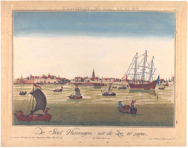 637 De stad Vlissingen uit de zee gezien