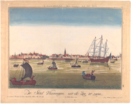 637 De stad Vlissingen uit de zee gezien