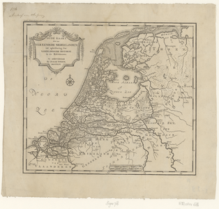 768 Oude kaart der nu vereenigde Nederlanden tot opheldering der Vaderlandsche Historie in de Middeleeuwen