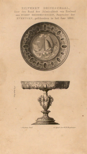 804 Afbeelding van de zilveren drinkschaal, door de Admiraliteit van Zeeland in 1590 geschonken aan Evert Heindricxssen