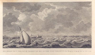 818 Het redden van 't volk van de wrakken van het O.I.comp. schip woestduyn des morgens vroeg op den 25 july 1779