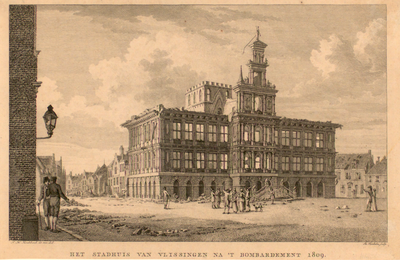 905 Het stadhuis van Vlissingen na't bombardement 1809