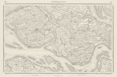925 48. Middelburg. Kaart van Walcheren en westelijk Zuid-Beveland