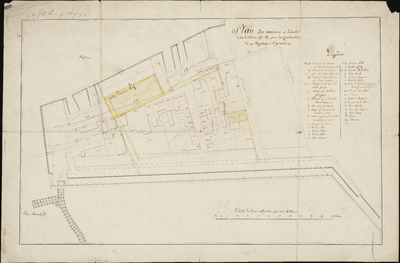 970 Plan des maisons à démolir à la courtine (10-11) pour la construction d'un Hopital à l'épreuve