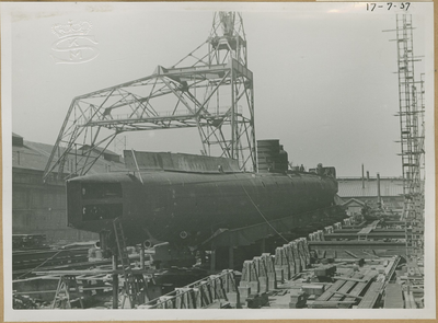 1361 Aanbouw onderzeeboot Orzel voor de Poolse Marine op de scheepswerf De Schelde te Vlissingen