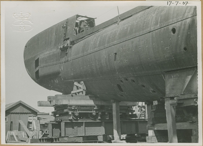 1363 Aanbouw onderzeeboot Orzel voor de Poolse Marine op de scheepswerf De Schelde te Vlissingen