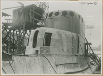 1385 Aanbouw onderzeeboot Orzel voor de Poolse Marine op de scheepswerf De Schelde te Vlissingen. De Commandotoren