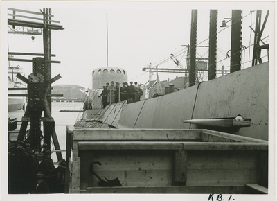 KB1-22 Tewaterlating van de onderzeeboot Orzel voor de Poolse Marine op de scheepswerf De Schelde te Vlissingen