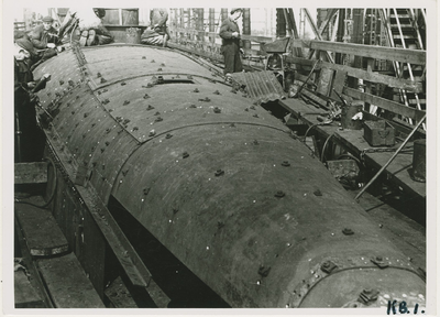 KB1-3 Bouw onderzeeboot Orzel voor de Poolse Marine op de scheepswerf De Schelde te Vlissingen. Aanbouw