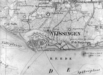 5970 Plattegrond omgeving Vlissingen, fragment uit een topografische en militaire kaart van het Koningrijk der ...