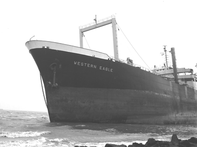 184 Liberiaanse tanker Western Eagle gestrand op de Schoone Waardin, Ritthem