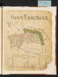 18-10 Kaart 7. Perceel 7 Oostmoolhoek. Bijgewerkt tot 21 mei 1954 (potlood)