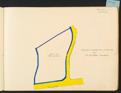 5-5 Kaart 4. Perceel 4, Zuidhoek (zaailand aan de dreef naar de Steenovenseweg)