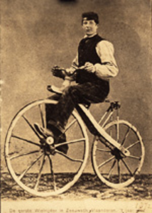 264 De eerste Wielrijder in Zeeuwsch – Vlaanderen.’t Jaar 1862. Abraham Luteijn, geboren Nieuwvliet 2 april 1853, ...