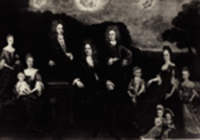 3347 Familie B. van Diemen, W. van Hasselt, B. van Hasselt en E. Opgelder. Middenin: Barthold van Diemen, geboren ca. ...