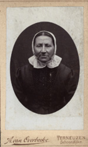 808 Catharina Maria de Nijs, geboren Biervliet 4 november 1833, overleden Biervliet 11 november 1911, dochter van Izaak ...