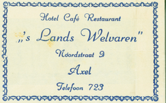 AXE-2 Hotel Café Restaurant 's Lands Welvaren , Axel