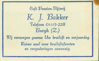 BUR-1 Café Pension Slijterij K.J. Bakker, Burgh