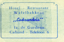 CAD-1 Hotel-Restaurant Wafelbakkerij Cadzandria , Cadzand