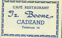 CAD-2 Café Restaurant Iz. Boone, Cadzand