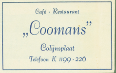 COL-1 Café-Restaurant Coomans , Colijnsplaat