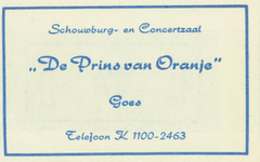 GOE-25 Schouwburg en Concertzaal De Prins van Oranje , Goes