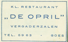 GOE-51 Kl. Restaurant De Opril , Goes