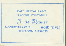 HOK-1 Café Restaurant 's Lands Welvaren, Hoek