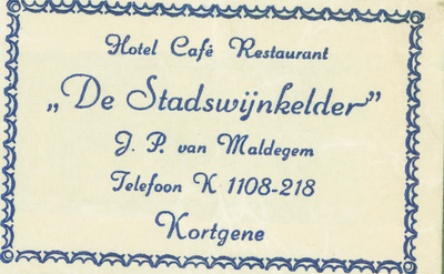 KOR-6 Hotel Café Restaurant De Stadswijnkelder 