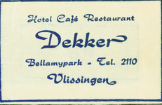 VLI-30 Hotel Café Restaurant Dekker, Vlissingen