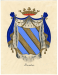 80 Een tekening van het gemeentewapen van Beusichem, dat als volgt wordt omschreven: Een schild van goud, beladen met ...