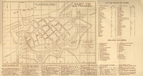3503-Br-425 Stadsplattegrond met lijst van straatnamen en bijzondere gebouwen