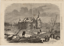 3503-Br-3320 Inondation en Hollande; le chateau Ammerzode, dans le Bommelerwoard, province de Gueldre, ayant servi de ...