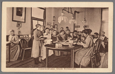 0621 Conversatie-zaal, Groote Werkmeisjes. (op achterzijde: Martha Stichting. Alphen a/d Rijn.), 1915-1925