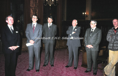 EHC-061-41 Ontvangst van het Gemeentebestuur en personeel van Sittard door het Gemeentebestuur van Hasselt op 07-10-1977.
