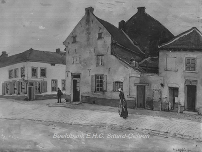 739 Hoek Haenen: hoek Rijksweg Noord en Steenweg; reproductie