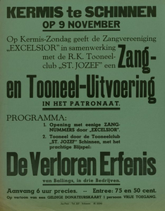 547_001_336 Schinnen: Kermis, muziek, toneelToneeluitvoering De Verloren Erfenis door Toneelclub St. Jozef Schinnen en ...
