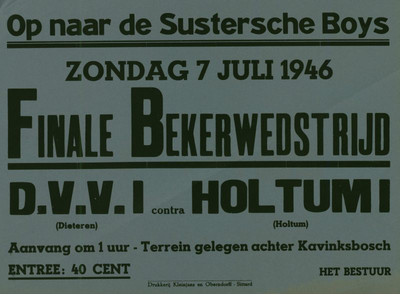 547_001_363 Susteren: VoetbalFinale Bekerwestrijd D.V.V. I - Holtum I op terrein gelegen achter Kavinksboschzondag 07 ...