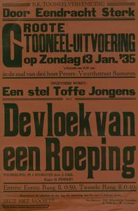 547_001_392 Susteren: ToneelToneeluitvoering Een stel Toffe Jongens door Toneelvereniging door Eendracht Sterk in de ...