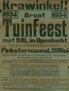 547_001_396 Geleen: Tuinfeest, optocht, schutterijGroot tuinfeest met bal in de openlucht aan de Rijksweg Zuid achter ...