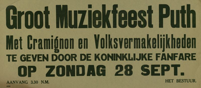 547_001_437 Puth-Schinnen: MuziekGroot muziekfeest te Puth met Cramignon en Volksvermakelijkhedenzondag 28 september