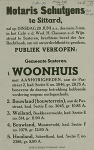 547_001_441 Susteren: NotariaatPublieke verkoop van onder andere een woonhuis in het café van de weduwe H. Claessen aan ...