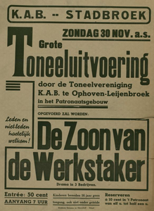 547_001_519 Wijk Stadbroek, Sittard: ToneelToneeluitvoering De zoon van de Werkstaker door Toneelvereniging K.A.B. ...