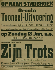 547_001_562 Wijk Stadbroek, Sittard: ToneelToneeluitvoering Zijn Trots door Toneelvereniging Ons Genoegen in het ...