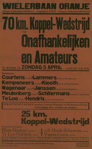 547_001_805 Sittard: WielrennenKoppelwedstrijden op wielerbaan Oranjezondag 05 april