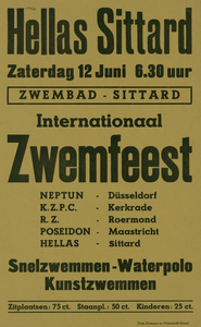 547_001_828 Sittard: ZwemsportInternationaal zwemfeest in zwembad Sittard met onder andere snelzwemmen-waterpolo en ...
