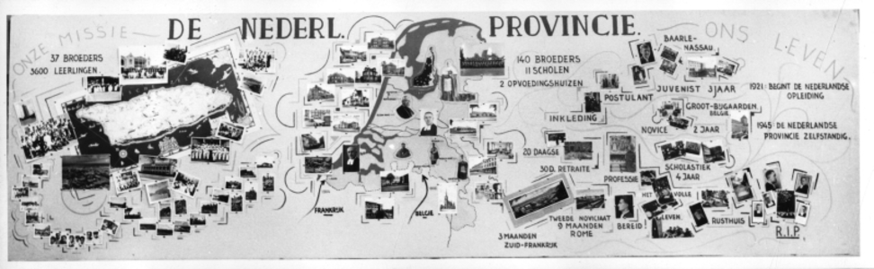 194027 Kaart van de Nederlandse provincie tentoongesteld tijdens de viering te Baarle-Nassau van het 50-jarig verblijf ...